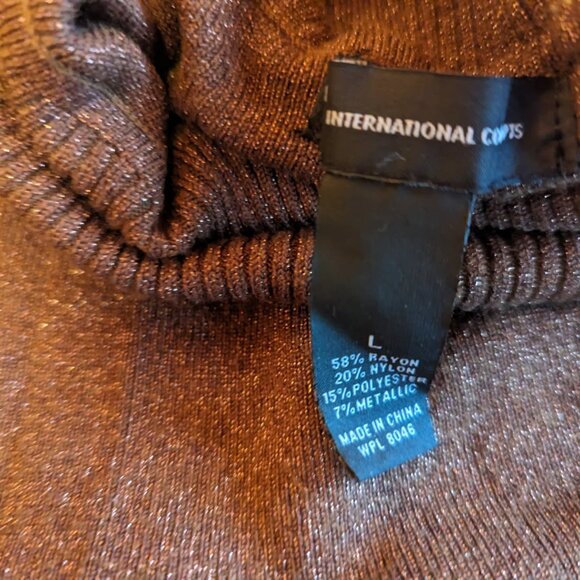 Sweater INC tunic brown w/sparkles size large - Picture 3 of 3